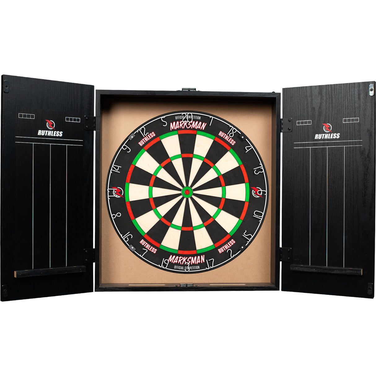 Ruthless Dartboard Cabinet - Square Design - Cobra Red