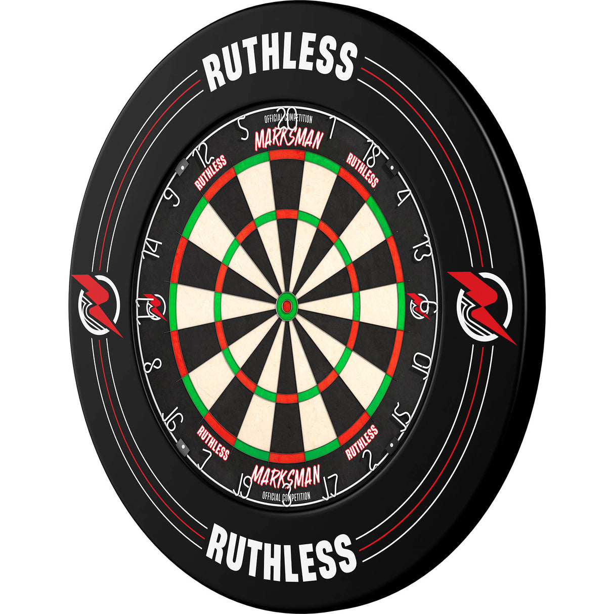 Ruthless Dartboard Surround - Professional - Printed Design - Black