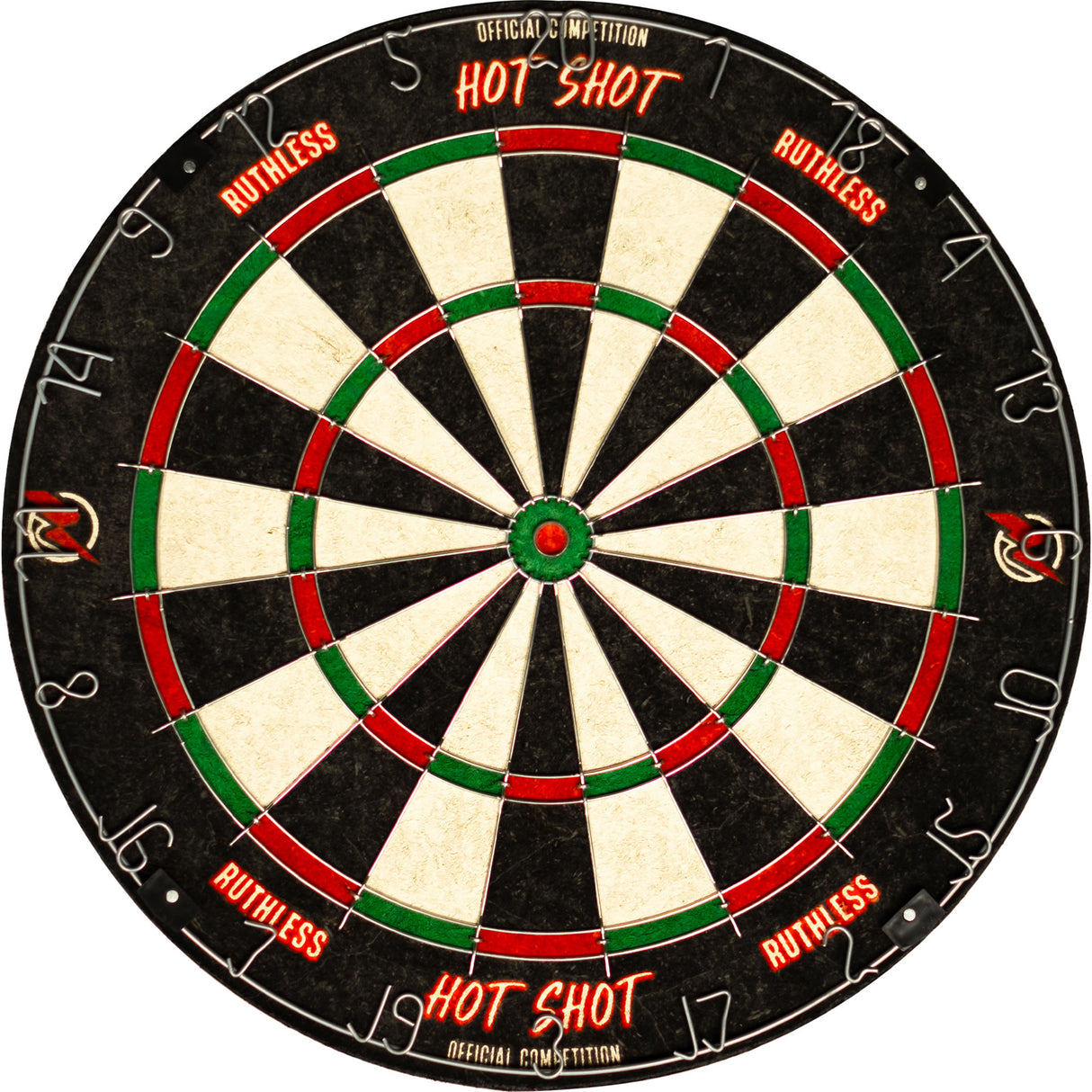 Ruthless HotShot Dartboard - Endurance - Round Wire - inc 2 sets of Darts