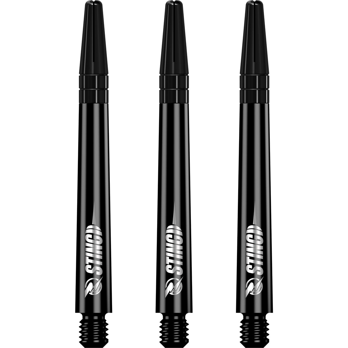 Ruthless Sting Dart Shafts - Polycarbonate - Solid Black - Black Top