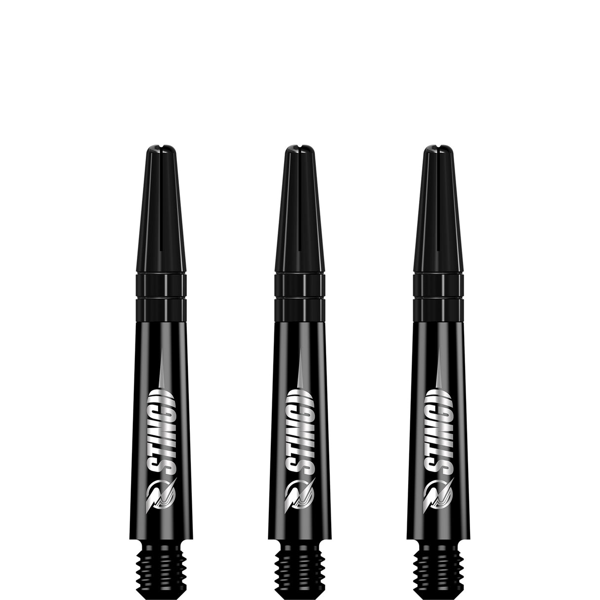 Ruthless Sting Dart Shafts - Polycarbonate - Solid Black - Black Top