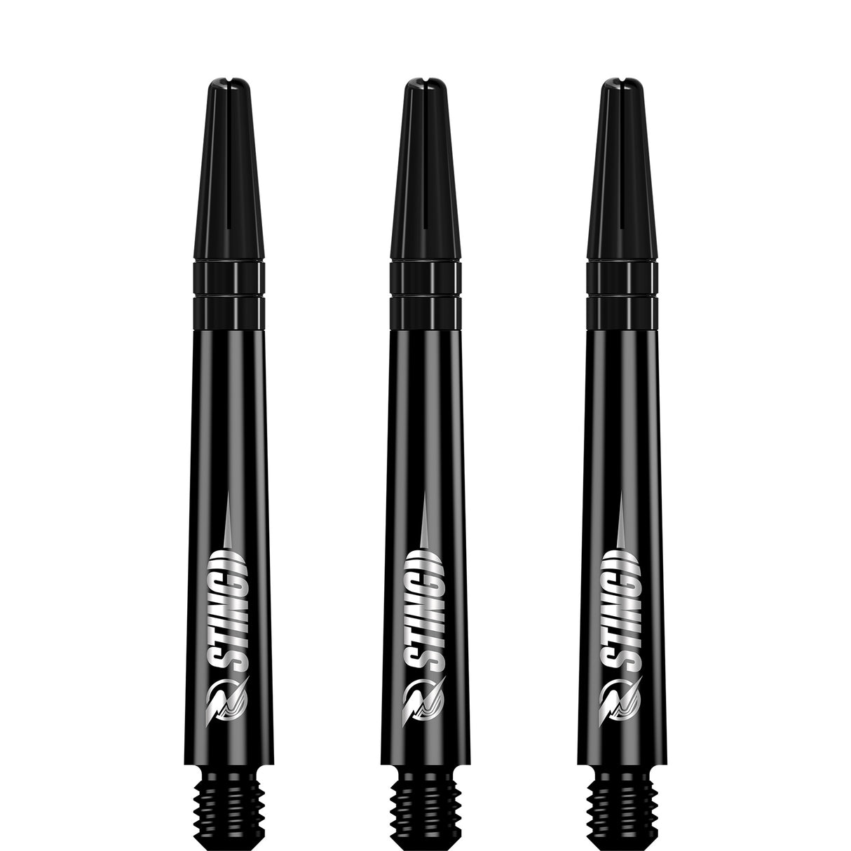 Ruthless Sting Dart Shafts - Polycarbonate - Solid Black - Black Top