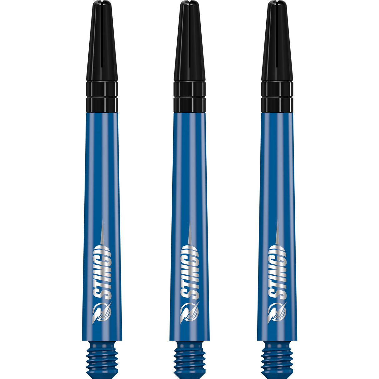 Ruthless Sting Dart Shafts - Polycarbonate - Solid Blue - Black Top