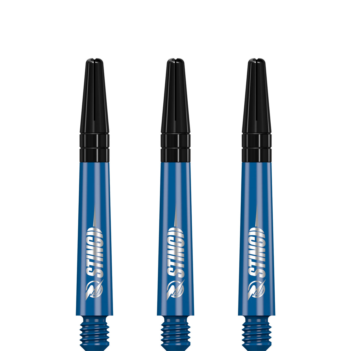 Ruthless Sting Dart Shafts - Polycarbonate - Solid Blue - Black Top