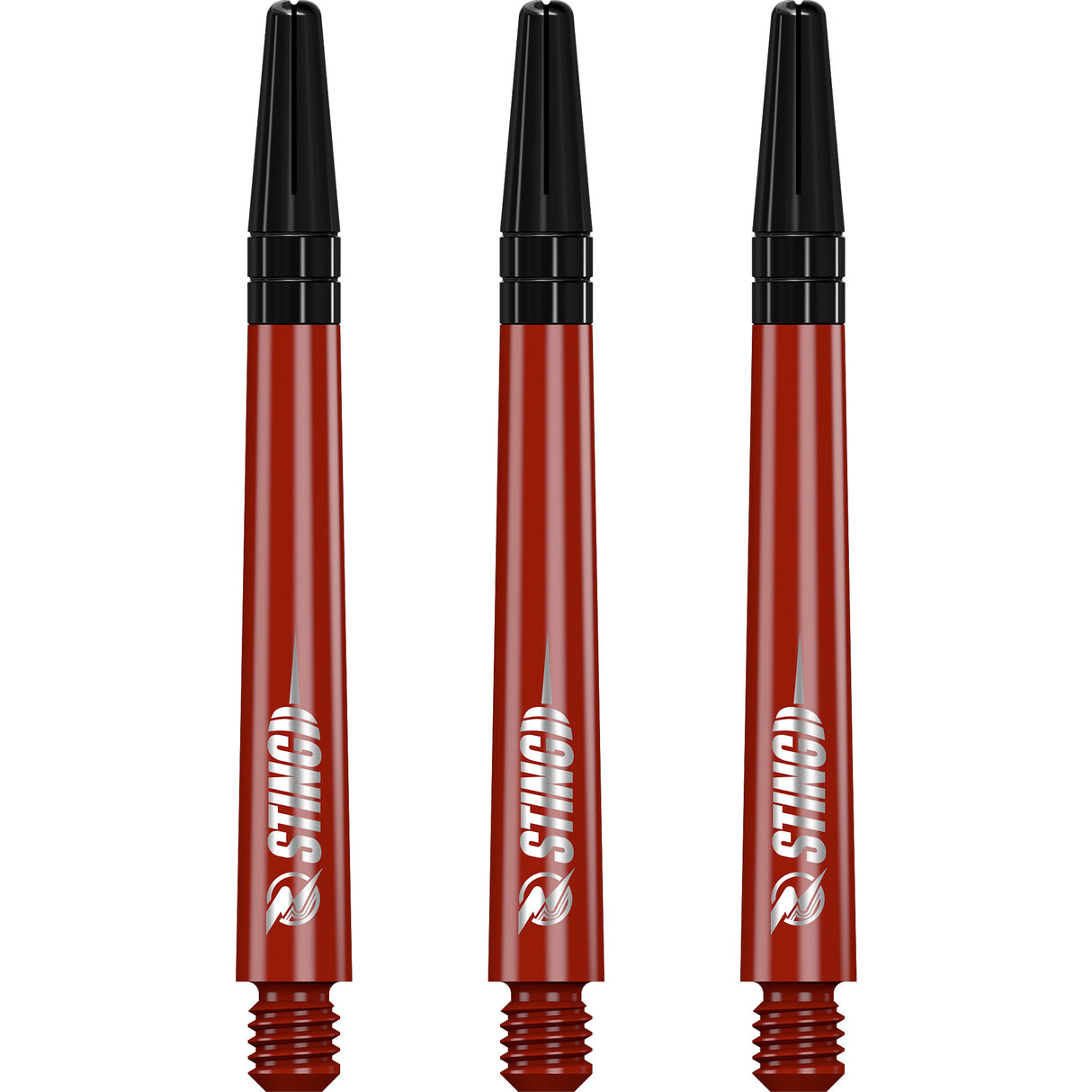 Ruthless Sting Dart Shafts - Polycarbonate - Solid Red - Black Top