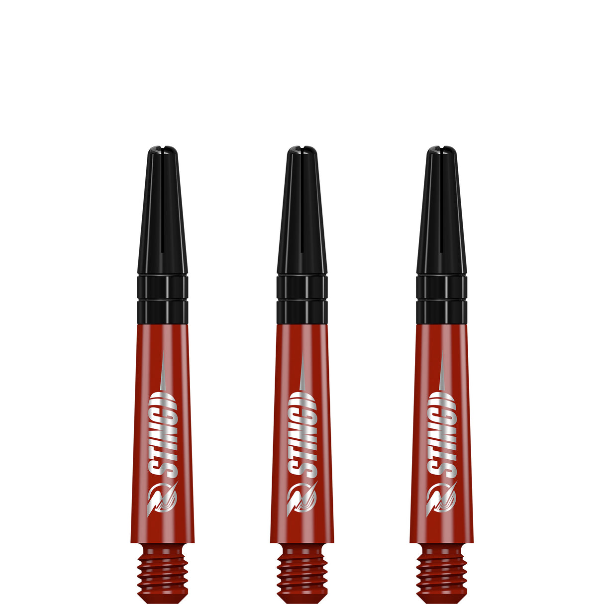 Ruthless Sting Dart Shafts - Polycarbonate - Solid Red - Black Top