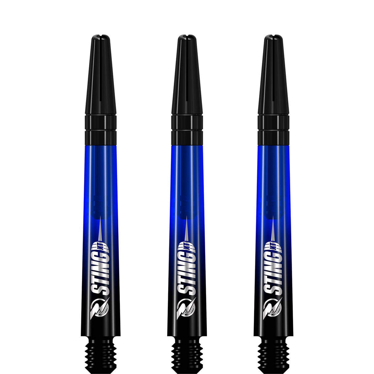 Ruthless Sting XT Dart Shafts - Polycarbonate - Gradient Black & Blue - Black Top