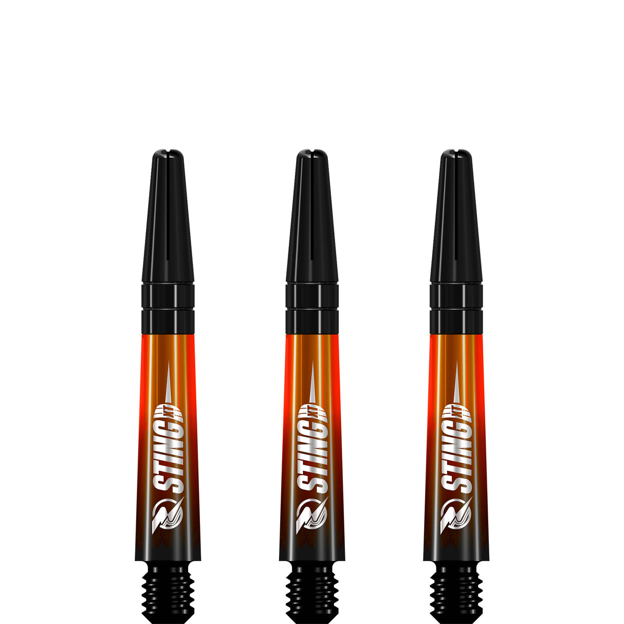 Ruthless Sting XT Dart Shafts - Polycarbonate - Gradient Black & Orange - Black Top