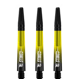 Ruthless Sting XT Dart Shafts - Polycarbonate - Gradient Black & Yellow - Black Top