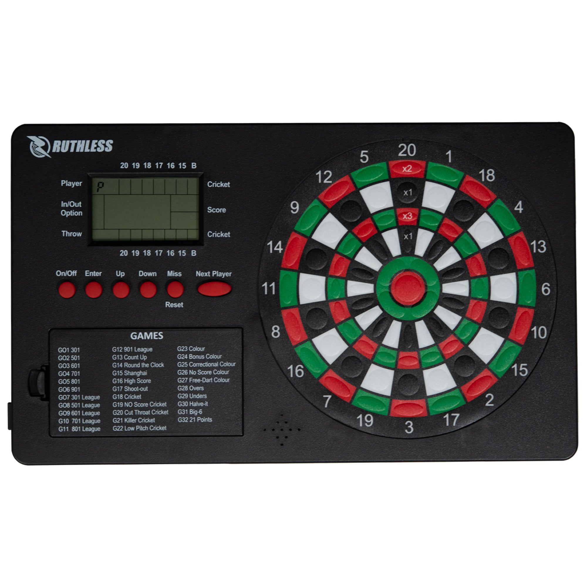 Ruthless TopScore Electronic Dart Scorer - 32 Games - Up to 8 players