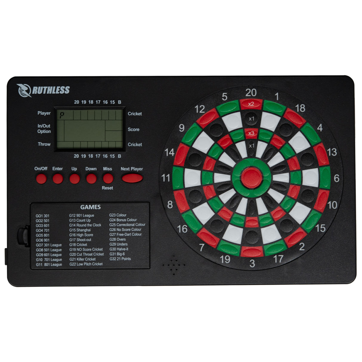 Ruthless TopScore Electronic Dart Scorer - 32 Games - Up to 8 players - 590 Variations