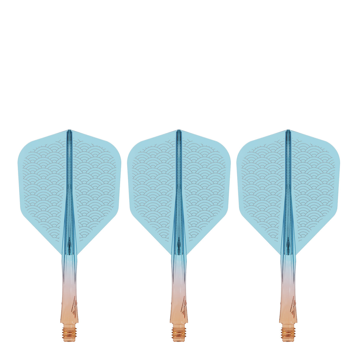 Caliburn SUP Flights - Moulded Shaft and Flight -  Standard No6 - Waves - Orange & Blue
