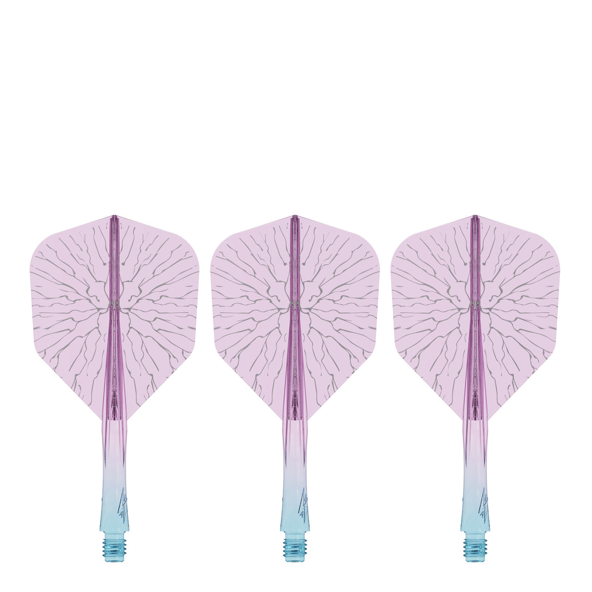 Caliburn SUP Flights - Moulded Shaft and Flight -  Standard No6 - Crack - Blue & Purple