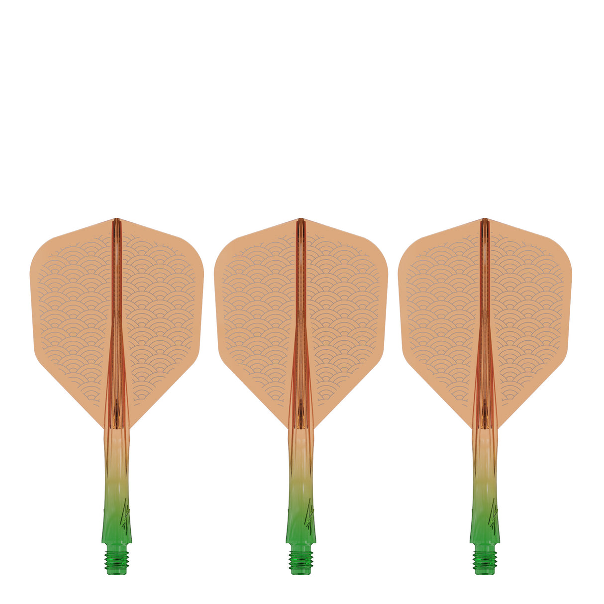 Caliburn SUP Flights - Moulded Shaft and Flight -  Standard No6 - Waves - Green & Orange