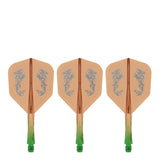 Caliburn SUP Flights - Moulded Shaft and Flight -  Standard No6 - Dragon - Green & Orange