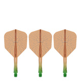 Caliburn SUP Flights - Moulded Shaft and Flight -  Standard No6 - Crack - Green & Orange