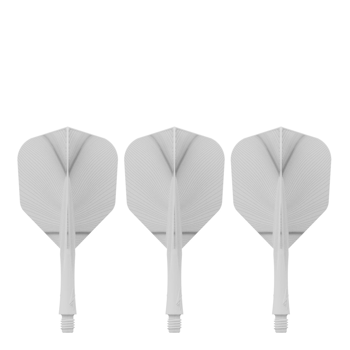 Caliburn SUP Flights - Moulded Shaft and Flight -  Standard No6 - Feather - White