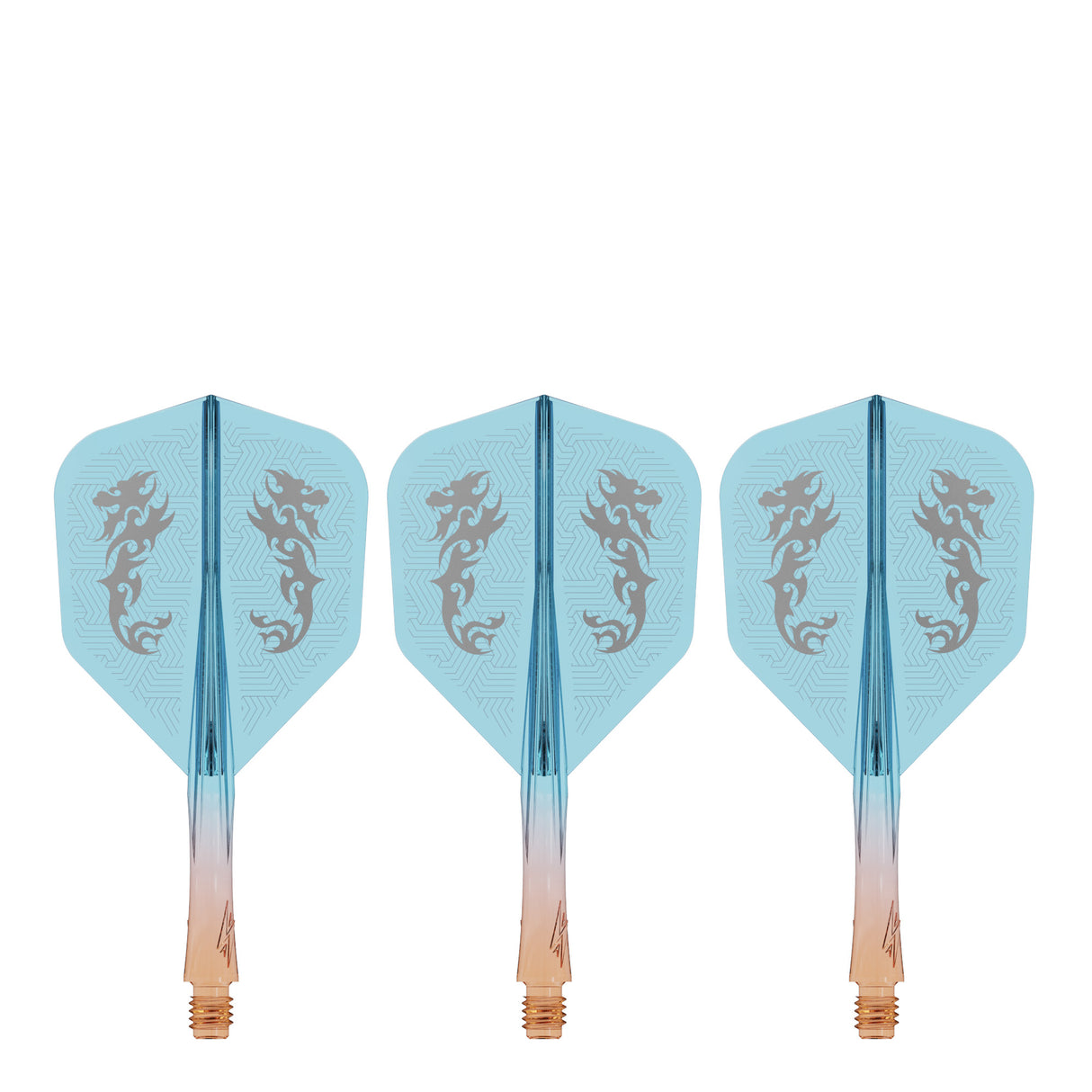 Caliburn SUP Flights - Moulded Shaft and Flight -  Standard No6 - Dragon - Orange & Blue