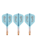 Caliburn SUP Flights - Moulded Shaft and Flight -  Standard No6 - Dragon - Orange & Blue