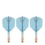 Caliburn SUP Flights - Moulded Shaft and Flight -  Standard No6 - Feather - Orange & Blue