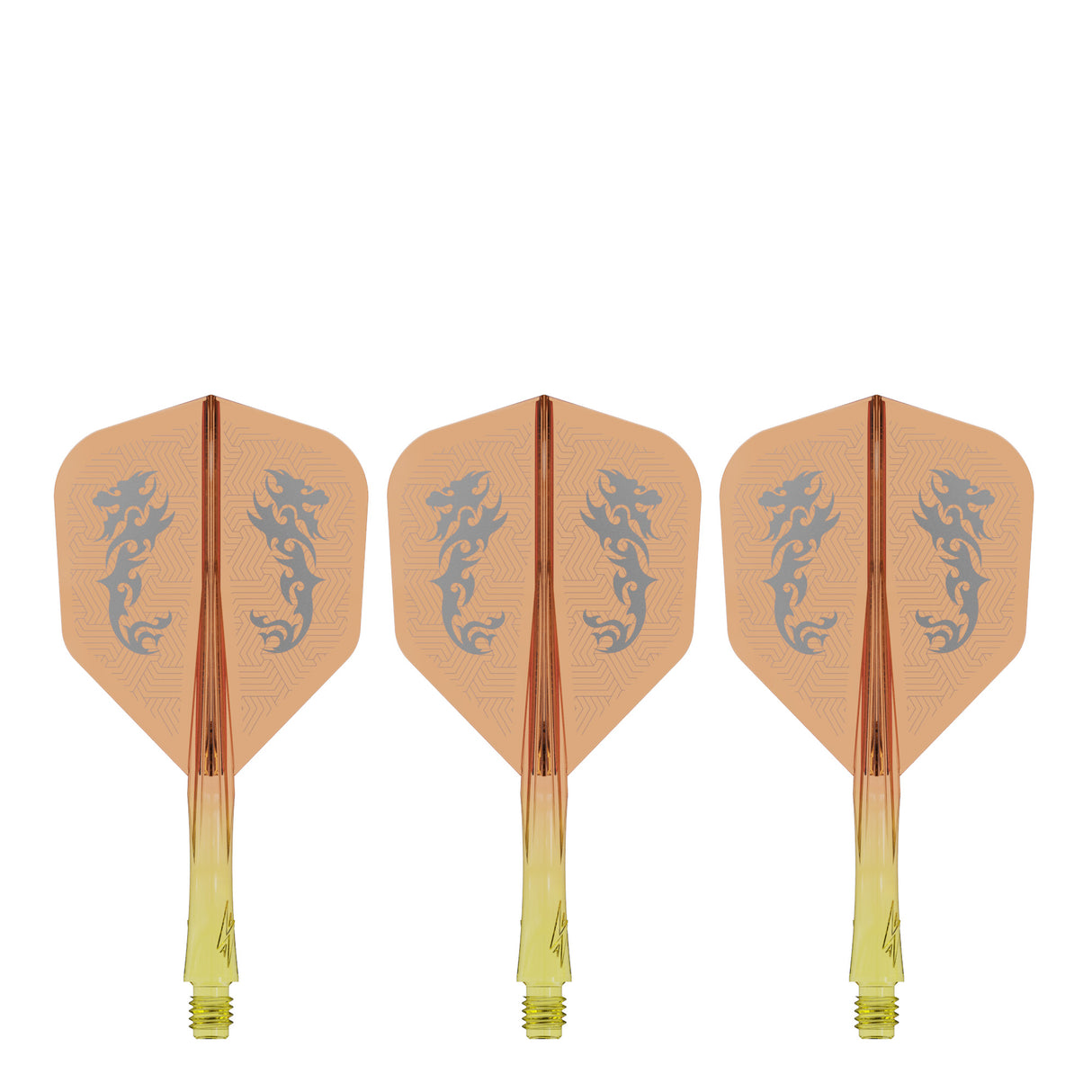 Caliburn SUP Flights - Moulded Shaft and Flight -  Standard No6 - Dragon - Yellow & Orange