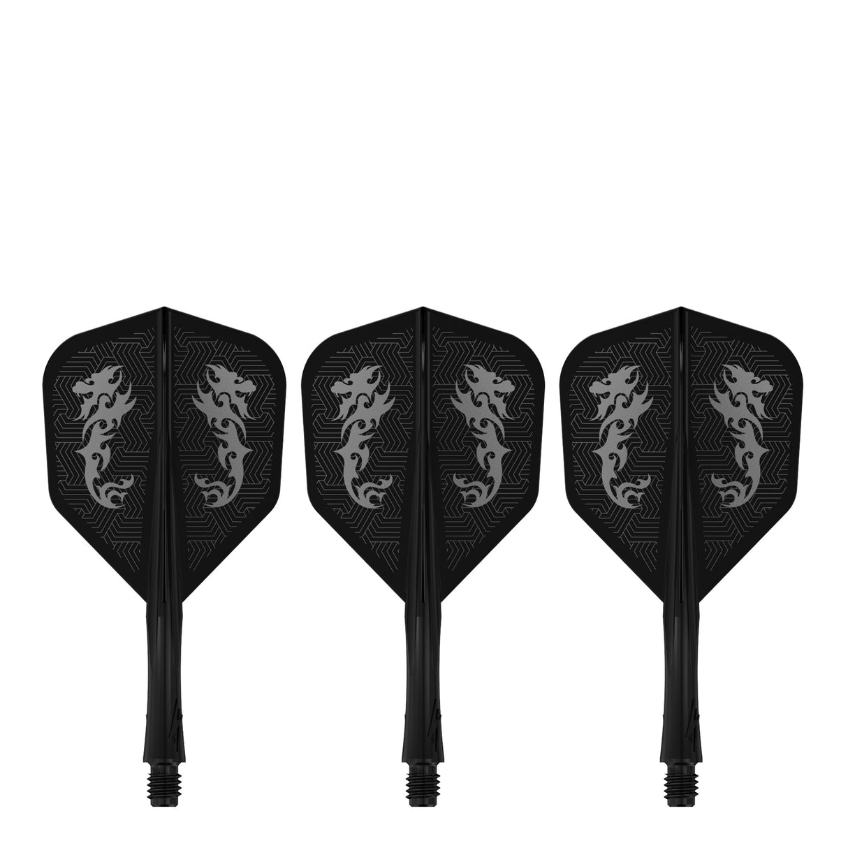 Caliburn SUP Flights - Moulded Shaft and Flight -  Standard No6 - Dragon - Black