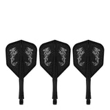 Caliburn SUP Flights - Moulded Shaft and Flight -  Standard No6 - Dragon - Black
