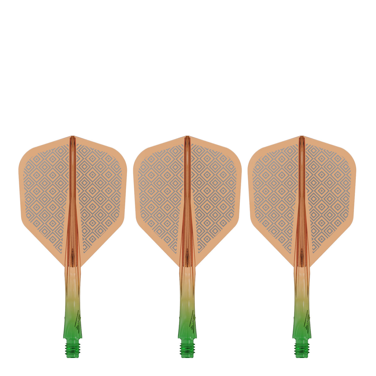 Caliburn SUP Flights - Moulded Shaft and Flight -  Standard No6 - Block - Green & Orange