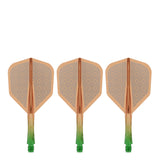 Caliburn SUP Flights - Moulded Shaft and Flight -  Standard No6 - Block - Green & Orange