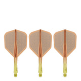 Caliburn SUP Flights - Moulded Shaft and Flight -  Standard No6 - Block - Yellow & Orange