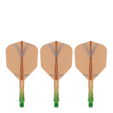 Caliburn SUP Flights - Moulded Shaft and Flight -  Standard No6 - Feather - Green & Orange