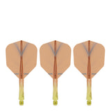 Caliburn SUP Flights - Moulded Shaft and Flight -  Standard No6 - Feather - Yellow & Orange