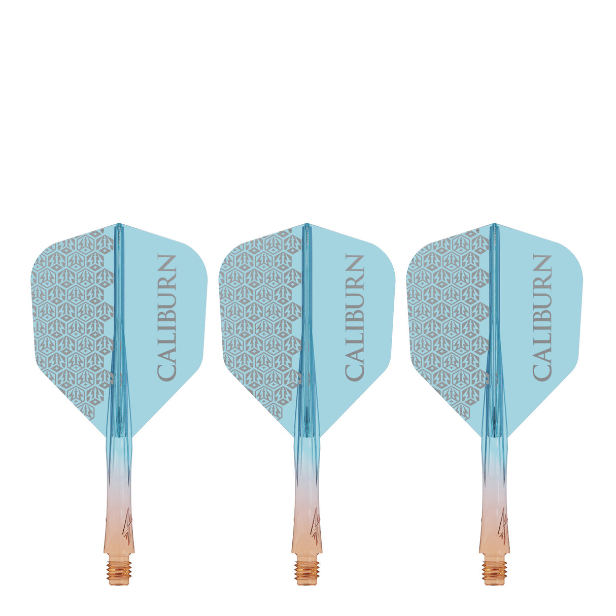 Caliburn SUP Flights - Moulded Shaft and Flight -  Standard No6 - Logo - Orange & Blue