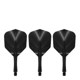 Caliburn SUP Flights - Moulded Shaft and Flight -  Standard No6 - Feather - Black