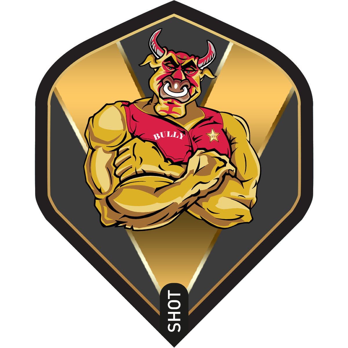 Shot Michael Smith Dart Flights - 100 Micron - Std - No2 - Bully Boy - Gold