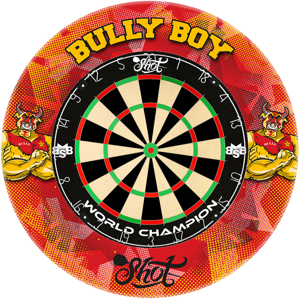 Shot Michael Smith Dartboard Surround - Professional - Bully Boy - Red