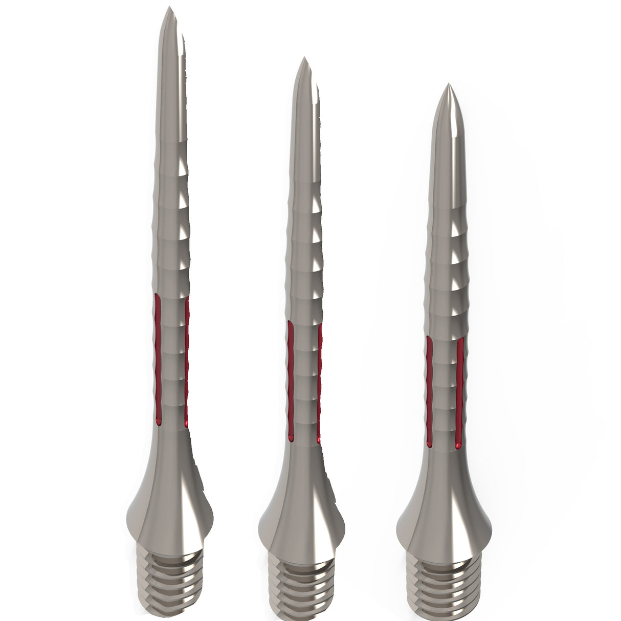 *Caliburn Bamboo Conversion Points - Screw In - Soft Tip to Steel Tip - Silver & Red