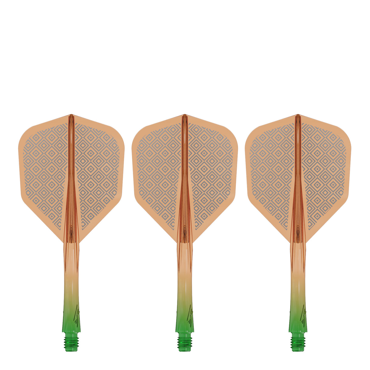 Caliburn SUP Flights - Moulded Shaft and Flight -  Standard No6 - Block - Green & Orange