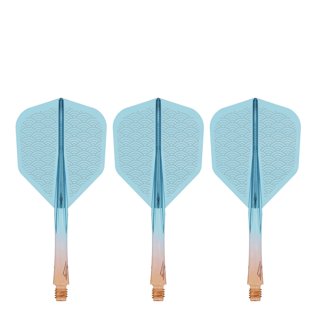 Caliburn SUP Flights - Moulded Shaft and Flight -  Standard No6 - Waves - Orange & Blue