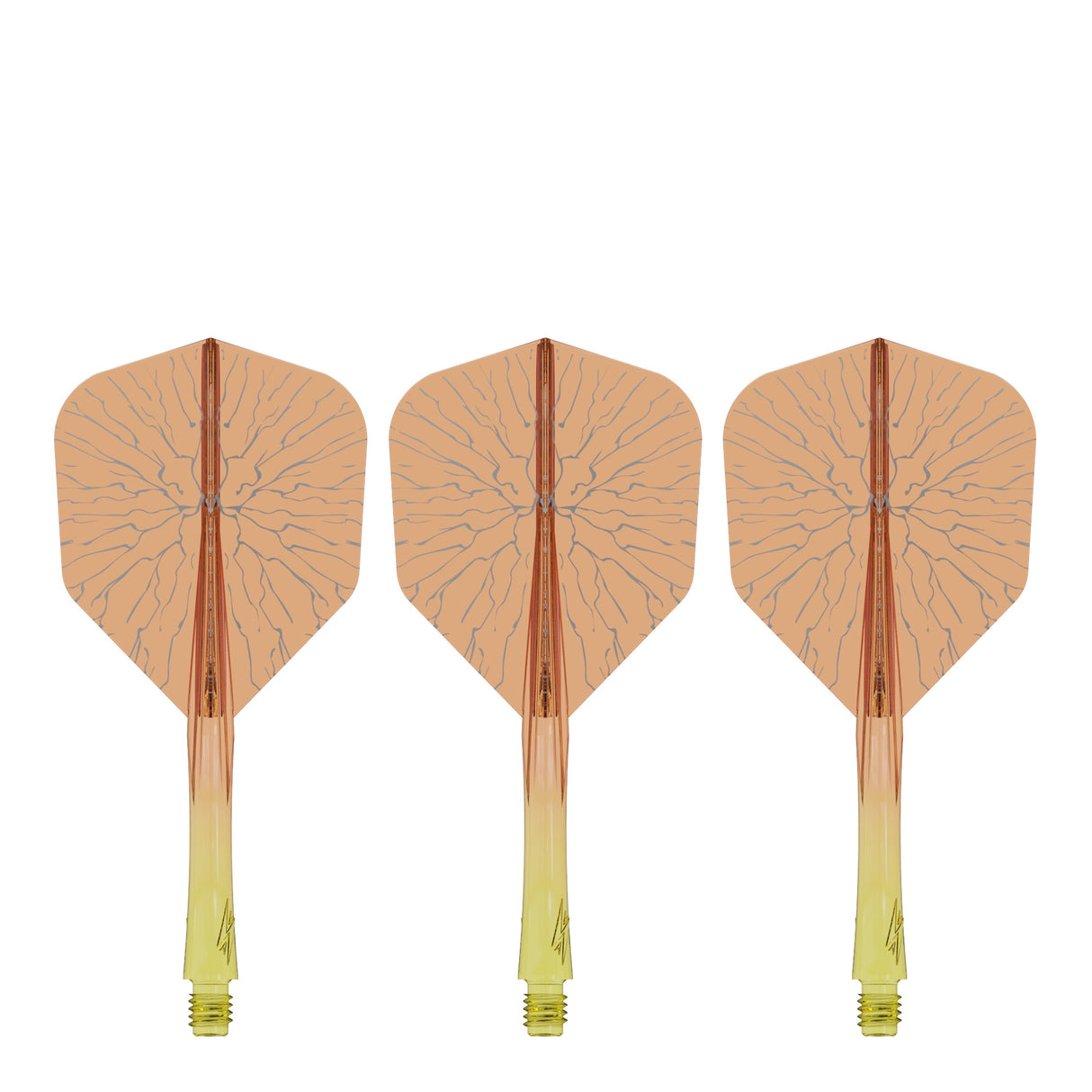 Caliburn SUP Flights - Moulded Shaft and Flight -  Standard No6 - Crack - Yellow & Orange