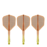 Caliburn SUP Flights - Moulded Shaft and Flight -  Standard No6 - Block - Yellow & Orange