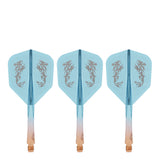 Caliburn SUP Flights - Moulded Shaft and Flight -  Standard No6 - Dragon - Orange & Blue