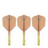 Caliburn SUP Flights - Moulded Shaft and Flight -  Standard No6 - Feather - Yellow & Orange