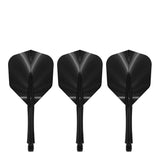 Caliburn SUP Flights - Moulded Shaft and Flight -  Standard No6 - Feather - Black