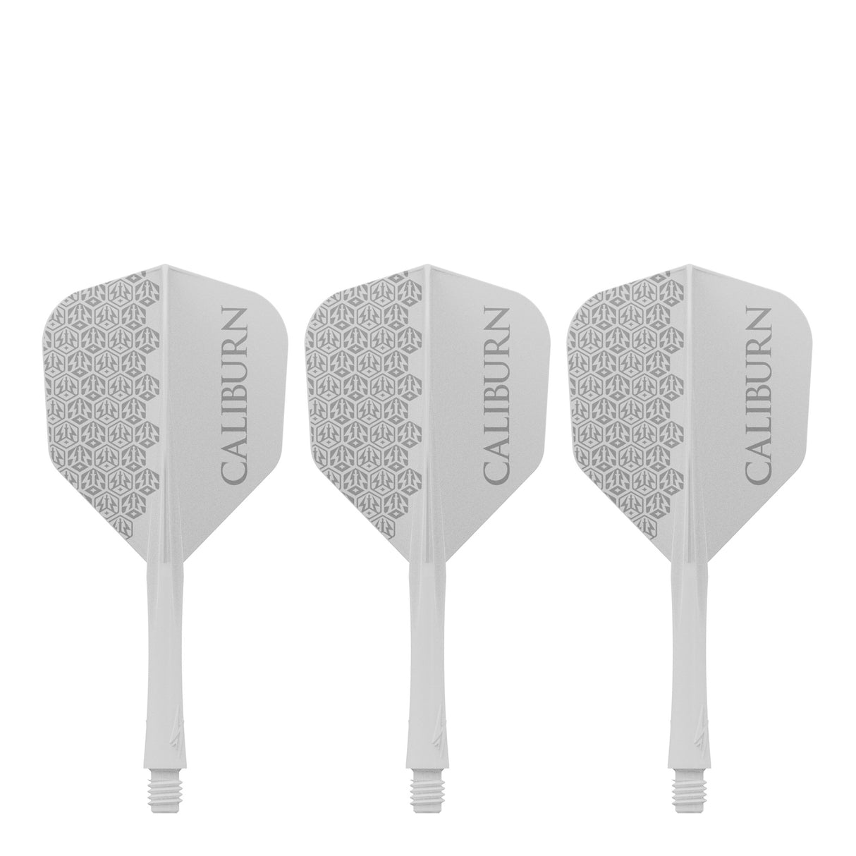 Caliburn SUP Flights - Moulded Shaft and Flight -  Standard No6 - Logo - White