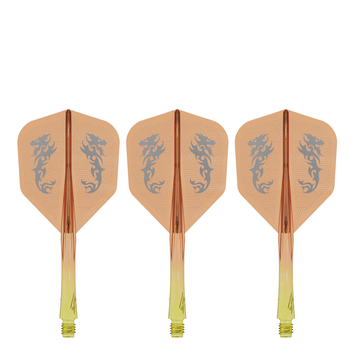 Caliburn SUP Flights - Moulded Shaft and Flight -  Standard No6 - Dragon - Yellow & Orange