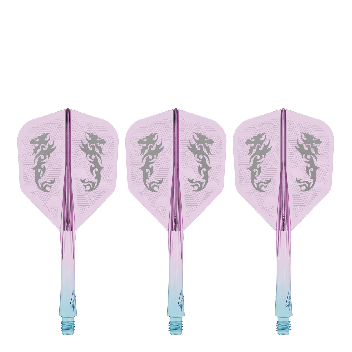 Caliburn SUP Flights - Moulded Shaft and Flight -  Standard No6 - Dragon - Blue & Purple