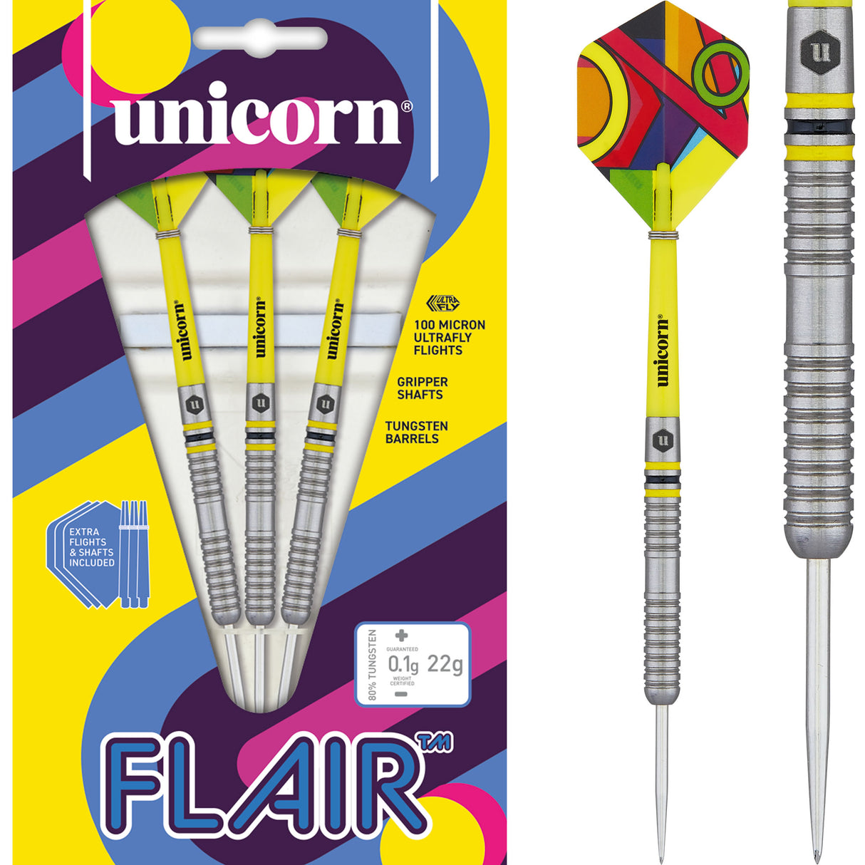 *Unicorn Flair Darts - Steel Tip - Style 3 - Natural Ringed