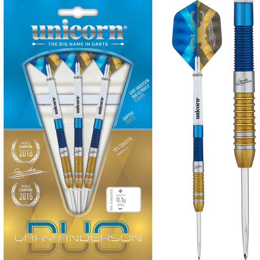 Unicorn Gary Anderson Darts - Steel Tip - The Flying Scotsman - Duo - Blue & Gold