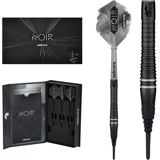 Unicorn Gary Anderson Darts - Soft Tip - The Flying Scotsman - Noir Organic - Phase 6